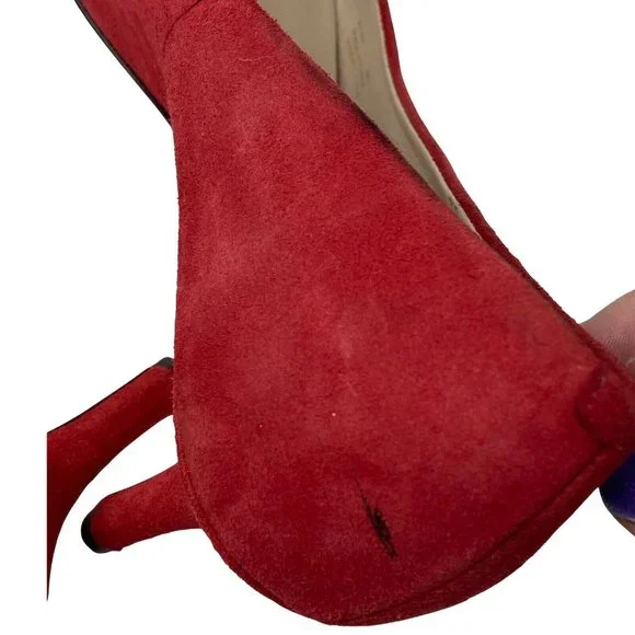 Cole Haan Red Suede Heels - Picture 7 of 11